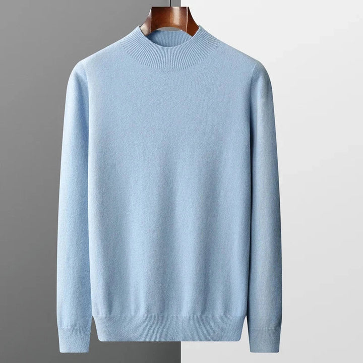 Comfortabele heren trui met mock neck design. Een warme sweater, perfect voor mannenmode in de winter.