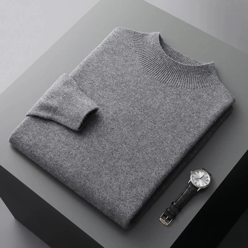 Zachte heren coltrui met mock neck. Warme casual trui, ideaal voor winterkleding en herenmode.