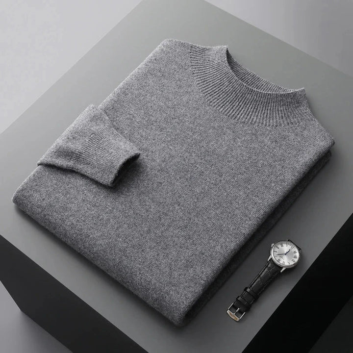 Zachte heren coltrui met mock neck. Warme casual trui, ideaal voor winterkleding en herenmode.