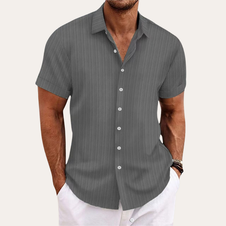 Stijlvol casual shirt met korte mouwen voor heren, voorzien van een trendy streepdessin voor de zomer.