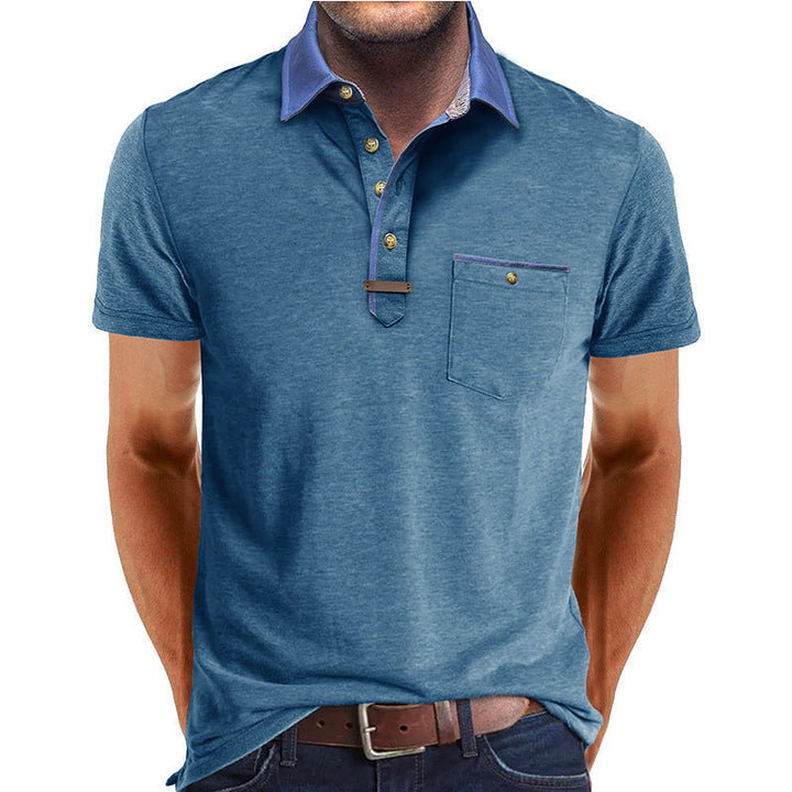 Stijlvolle heren polo, regular fit, korte mouw, contrasterende kraag en borstzak, comfortabel en veelzijdig.
