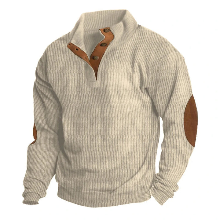 Casual heren ribgebreide trui met rits/kwartsluiting. Stijlvolle pullover, ideaal voor herfst & winter outfits.