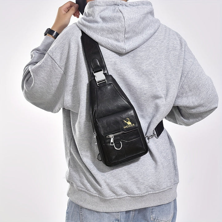 Blauwe lichtgewicht heren crossbody tas, slijtvast en comfortabel, perfect voor dagelijks avontuur.
