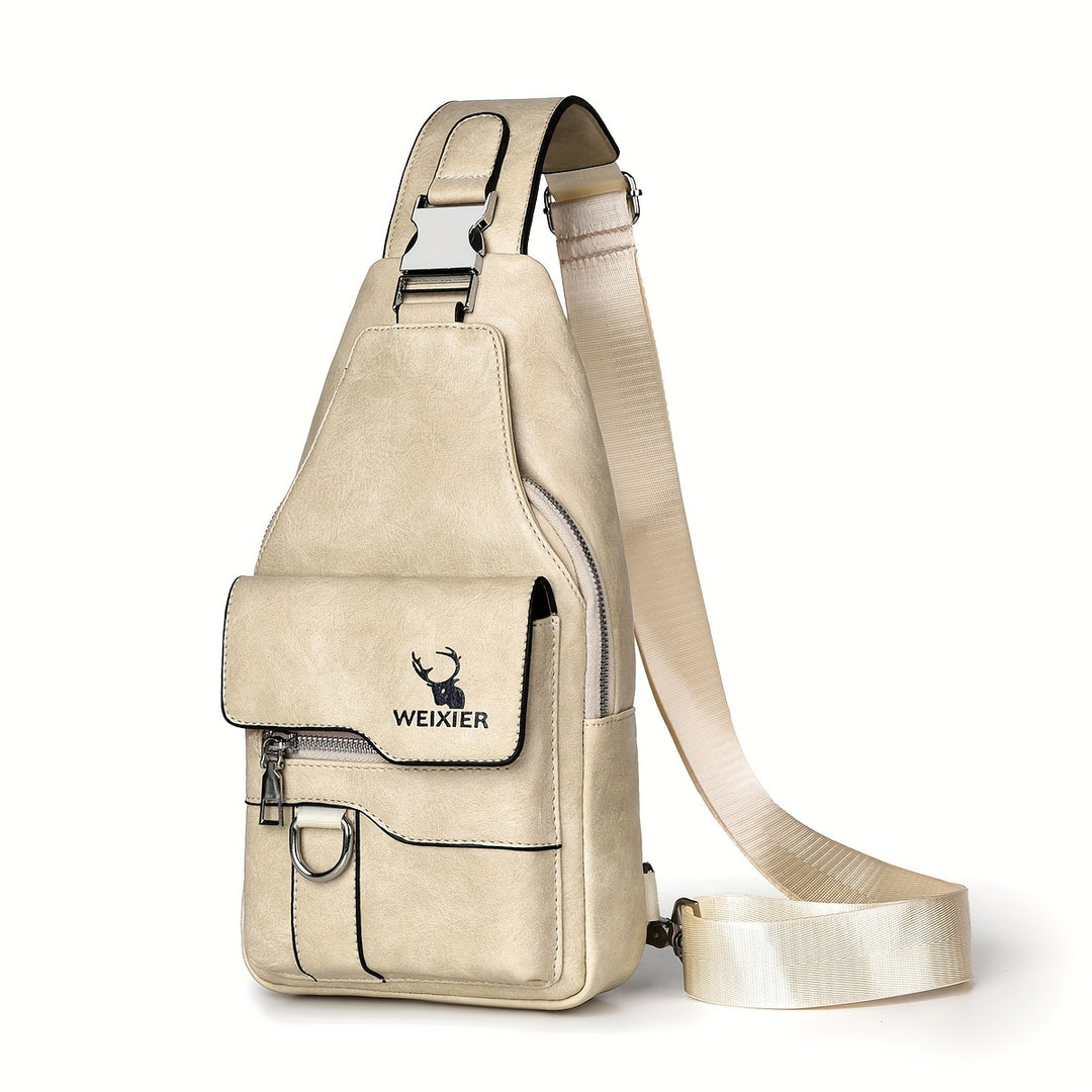 Zwarte crossbody heren tas, duurzaam en lichtgewicht, perfect voor casual of zakelijk gebruik.