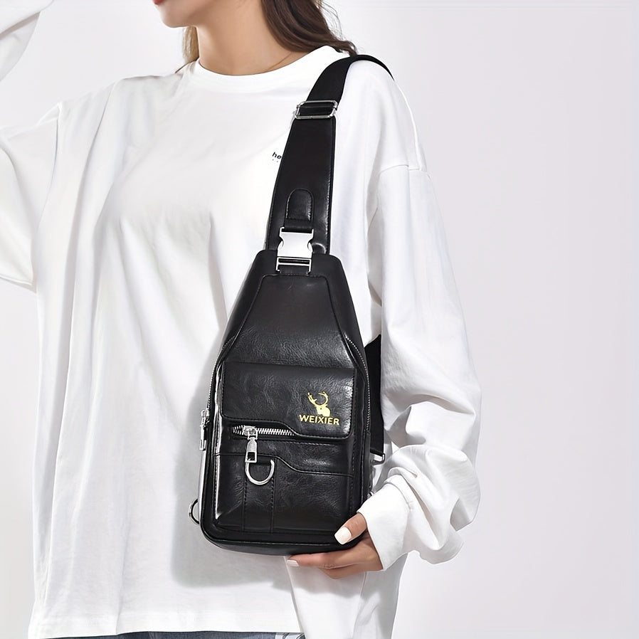 Casual heren crossbody tas, bruin, lichtgewicht en slijtvast voor dagelijks gebruik onderweg.