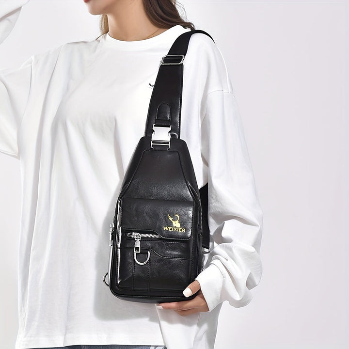 Casual heren crossbody tas, bruin, lichtgewicht en slijtvast voor dagelijks gebruik onderweg.