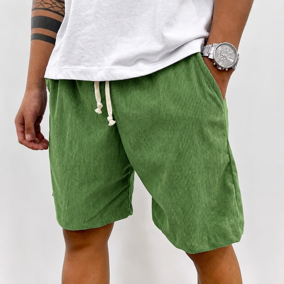 Trendy heren shorts, casual en comfortabel, met elastische taille en koordjes. Geschikt voor mannen.