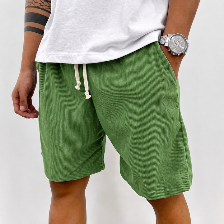 Trendy heren shorts, casual en comfortabel, met elastische taille en koordjes. Geschikt voor mannen.
