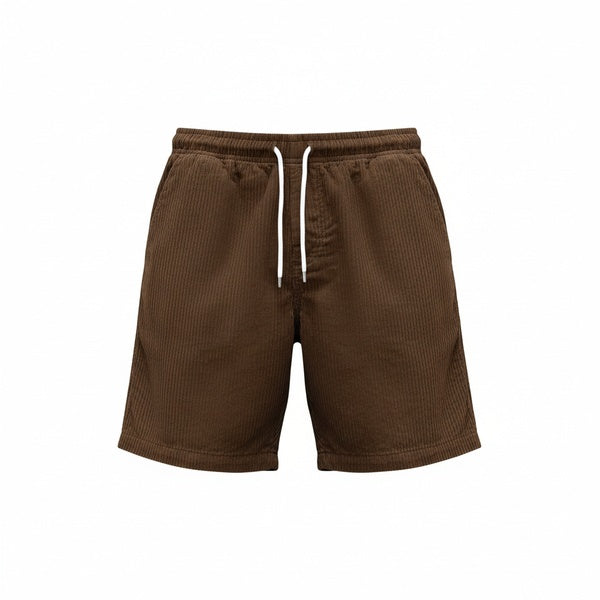 Comfortabele heren shorts met elastische taille, trekkoord en zijzakken, ideaal voor zomerse casual outfits.