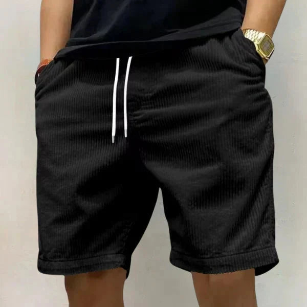Comfortabele heren shorts met ribtextuur, elastische taille en trekkoord, voor een perfecte casual zomerlook.