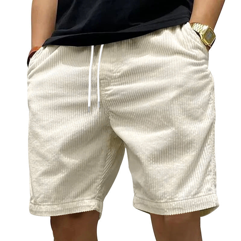 Casual heren shorts met elastische taille, verstelbaar trekkoord en zijzakken, ideaal voor warme zomerdagen.