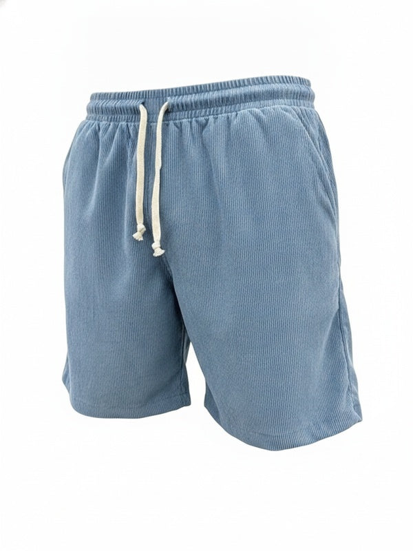Herenshorts met trekkoord en ribbeltextuur, relaxed fit. Ideaal voor casual zomerkleding en comfortabele vrijetijd.