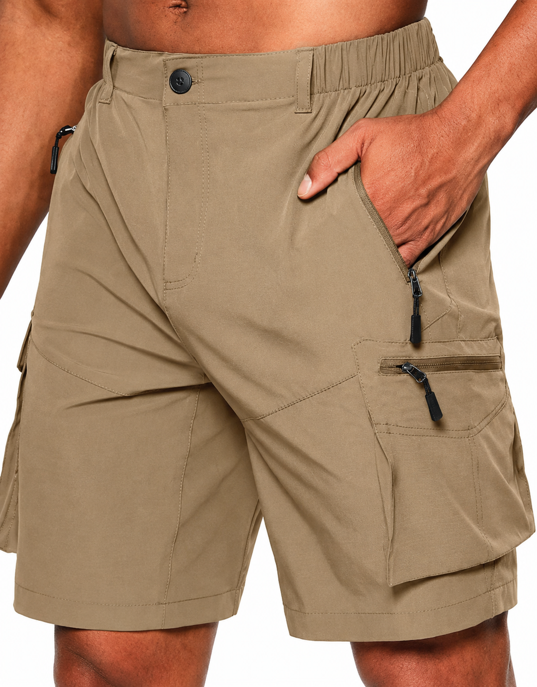 Elastische taille heren shorts, comfortabele pasvorm voor training en casual gebruik. Veelzijdige sportkleding.