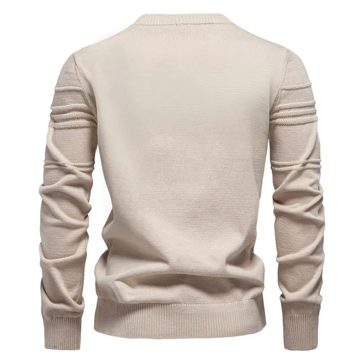 Groene heren trui, ronde hals, perfect voor elke gelegenheid. Comfortabele herenkleding, veelzijdig design.