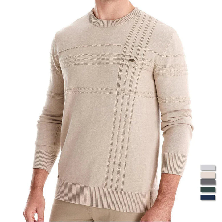 Stijlvolle donkergrijze heren trui, ronde hals. Ideaal voor herenkleding, modebewust en comfortabel.
