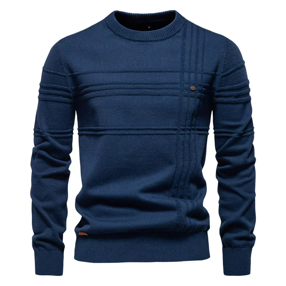 Modieuze heren trui, ronde hals. Beschikbaar in diverse kleuren, veelzijdig voor elke stijl en gelegenheid.