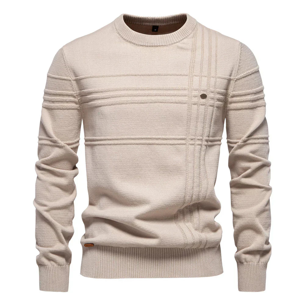 Comfortabele heren trui met ronde hals, ideaal voor de winter en lente. Een tijdloze toevoeging aan je garderobe.
