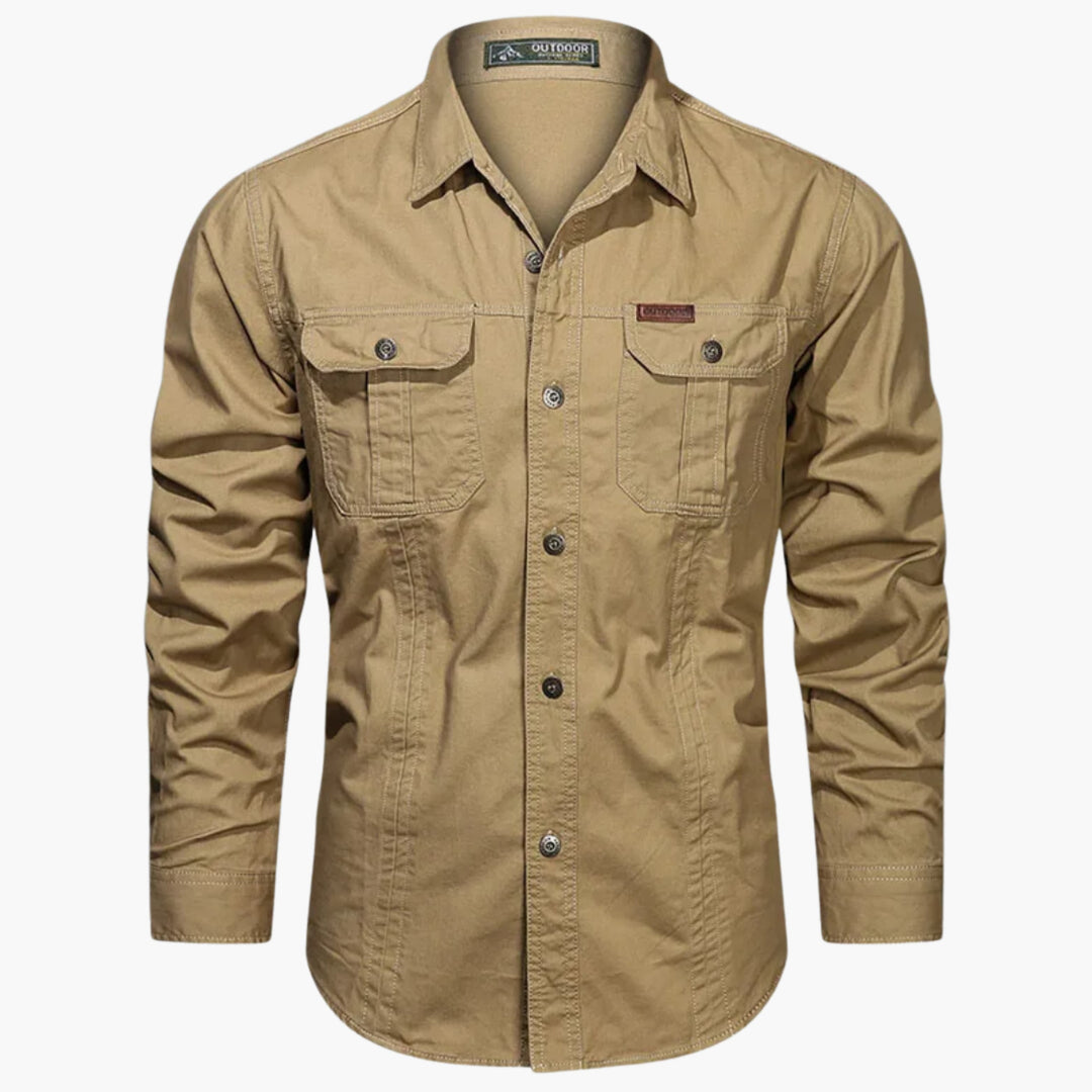 Robuust heren utility shirt met comfortabele pasvorm, lange mouwen, perfect voor veelzijdig gebruik.