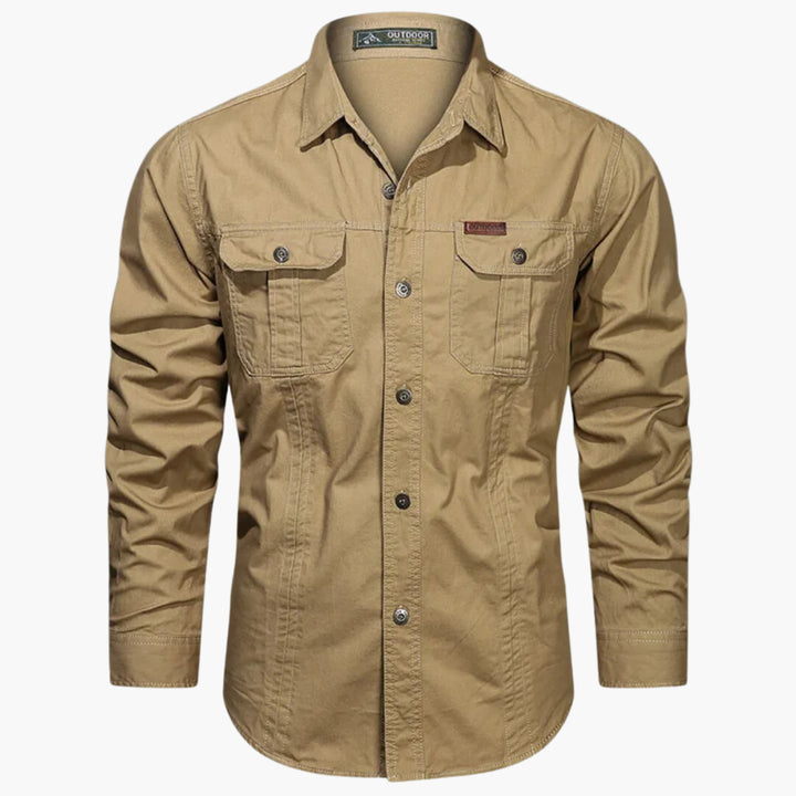 Robuust heren utility shirt met comfortabele pasvorm, lange mouwen, perfect voor veelzijdig gebruik.