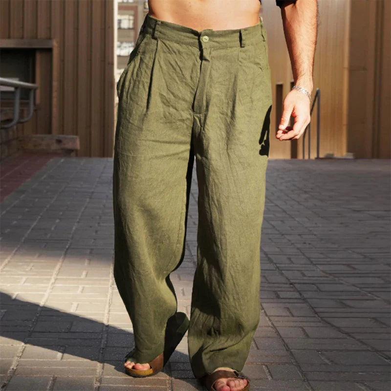 Heren comfort broek: geplooide wijde pijpen, veelzijdig voor casual en smart casual herenmode outfits.