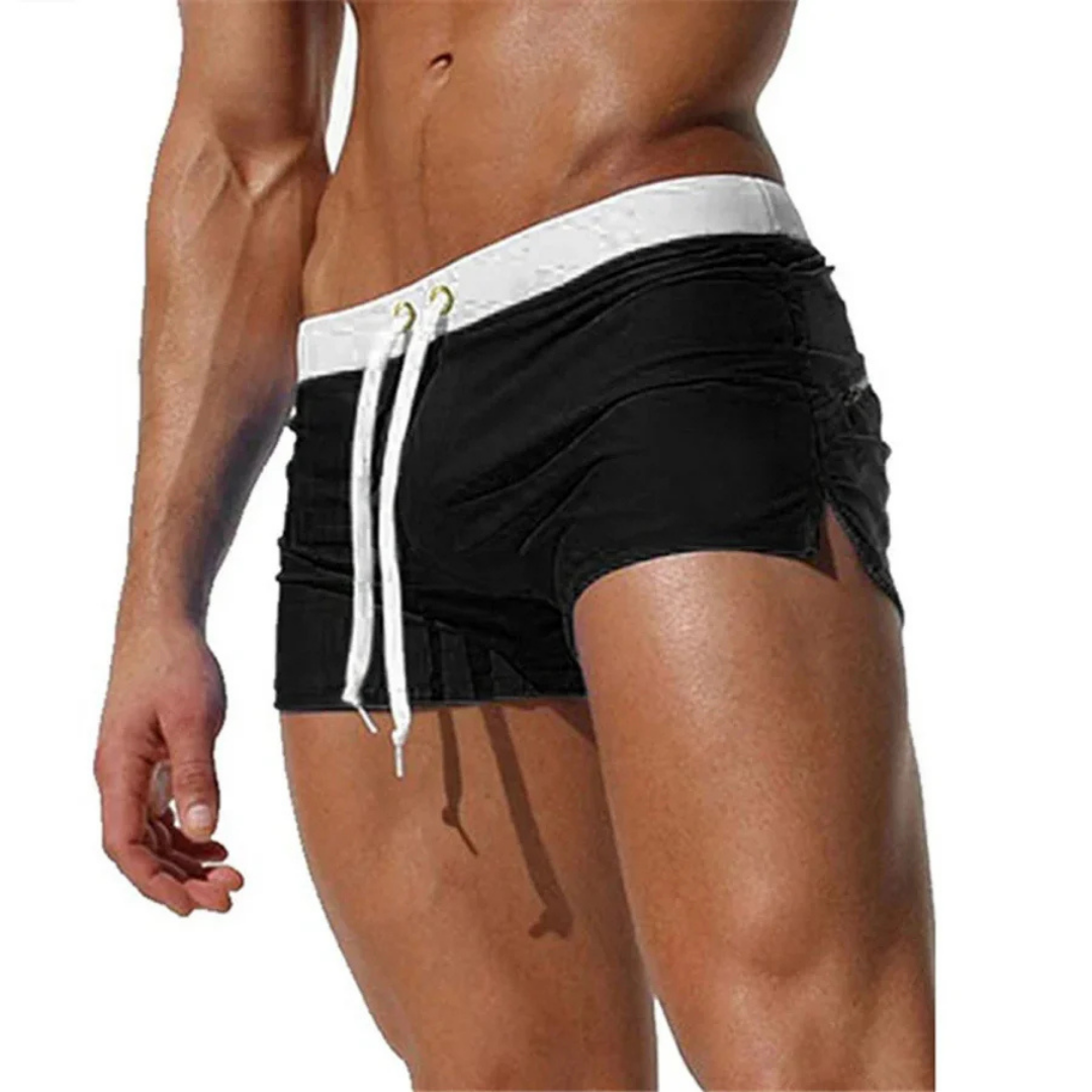 Heren badmode zwemshort met verstelbare taille, zijsplits en sneldrogend voor zwemmen en strand.