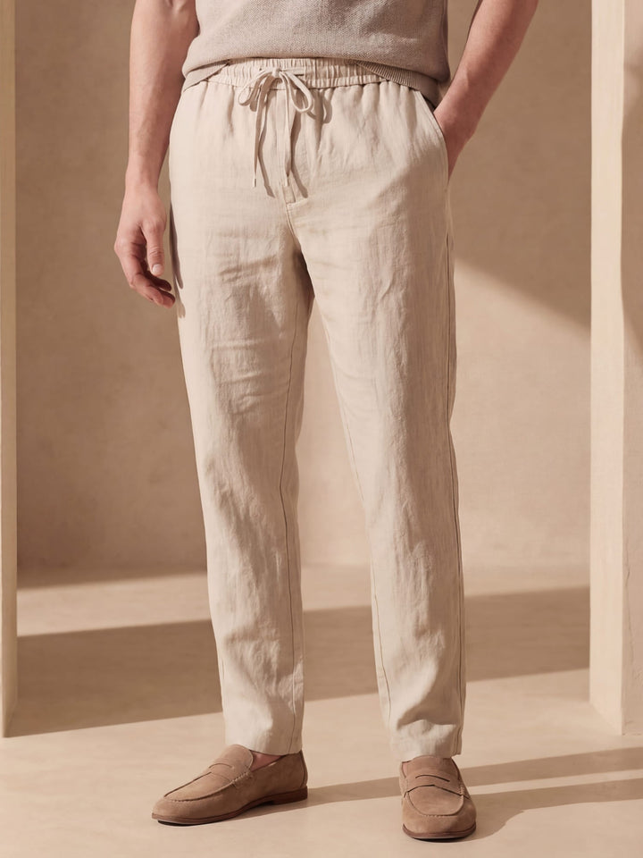 Comfortabele heren zomerbroek Jorian met relaxed-fit, perfect voor casual zomerdagen.