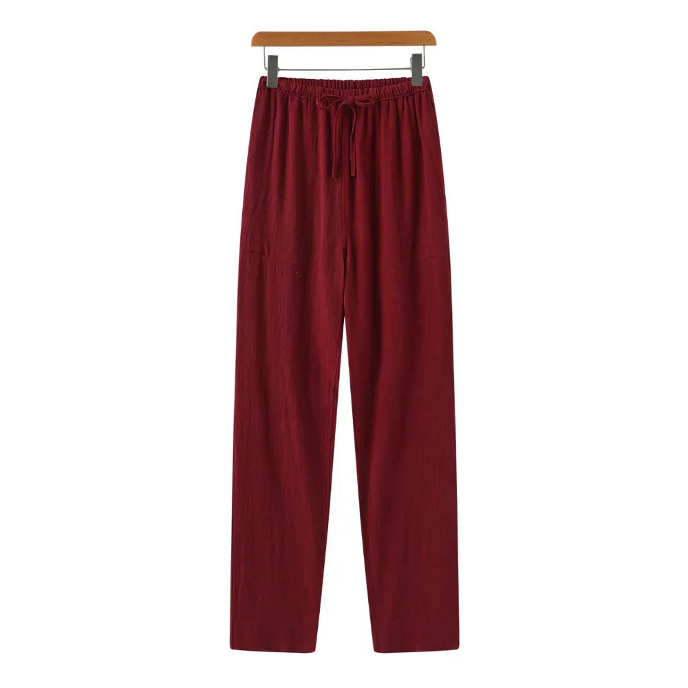 Heren linnen pantalon, slim fit met rechte pijp. Casual-chique zomerbroek, comfortabel voor elke dag.