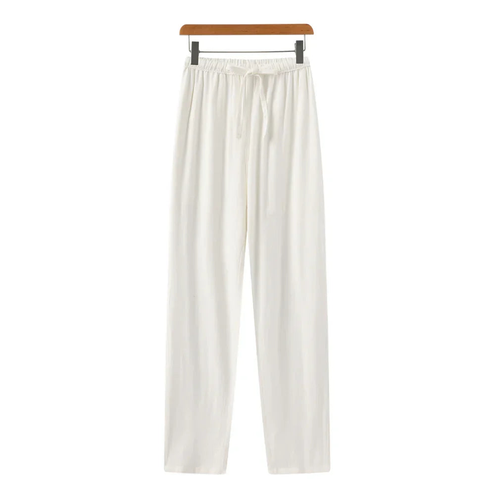 Klassieke heren linnen pantalon, slim fit en rechte pijp. Essentiële zomerbroek voor een chique uitstraling.
