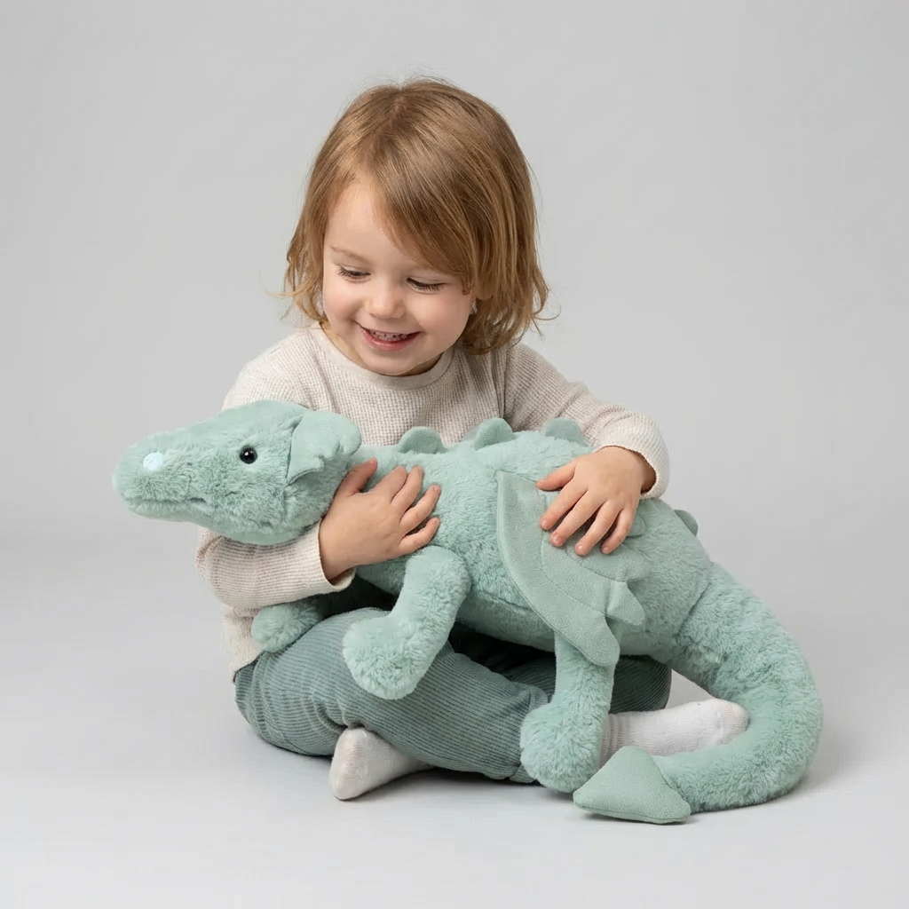 Speelse pluche drakenknuffel, perfect voor fantasierijk kinderspeelgoed voor jongens en meisjes.