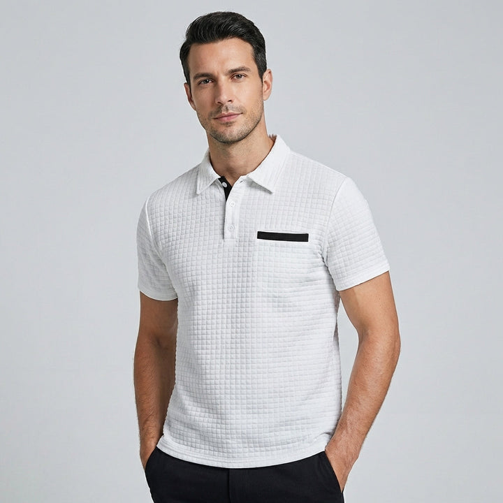 Slim-fit heren polo shirt, modern en stijlvol, ideaal voor casual en zakelijke gelegenheden.