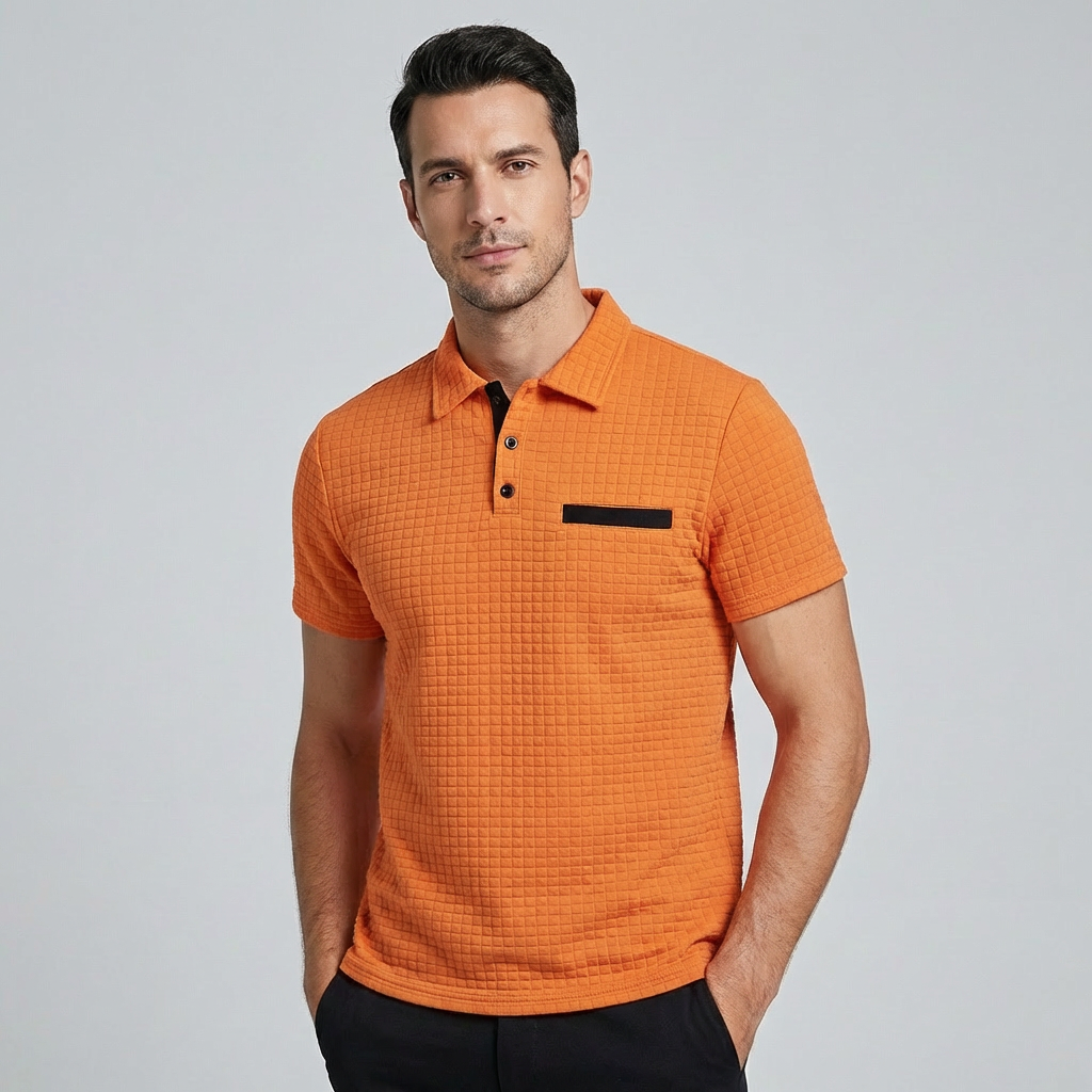 Klassiek slim-fit heren polo shirt, effen kleur, comfortabel en veelzijdig voor elke man.