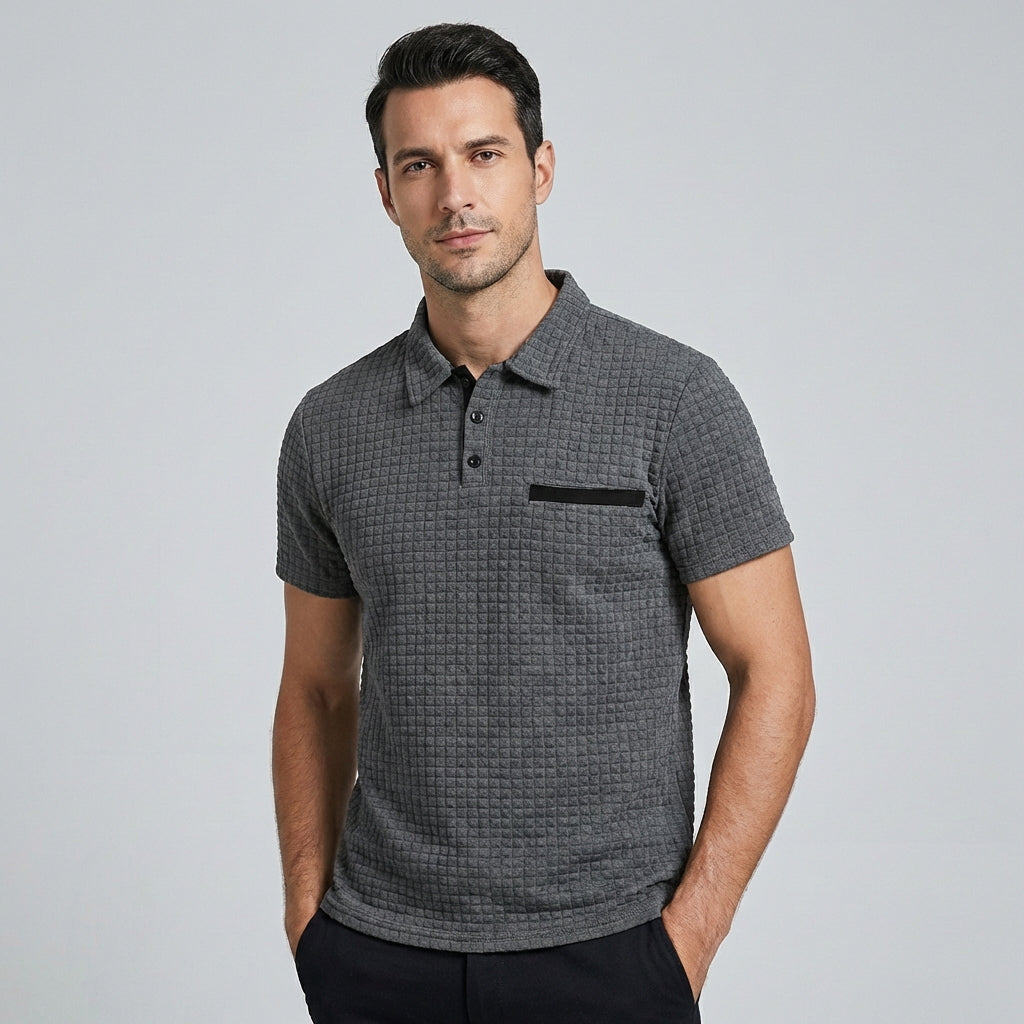 Zakelijk casual slim-fit heren polo shirt, perfect voor kantoor en daarna. Elegante herenmode.