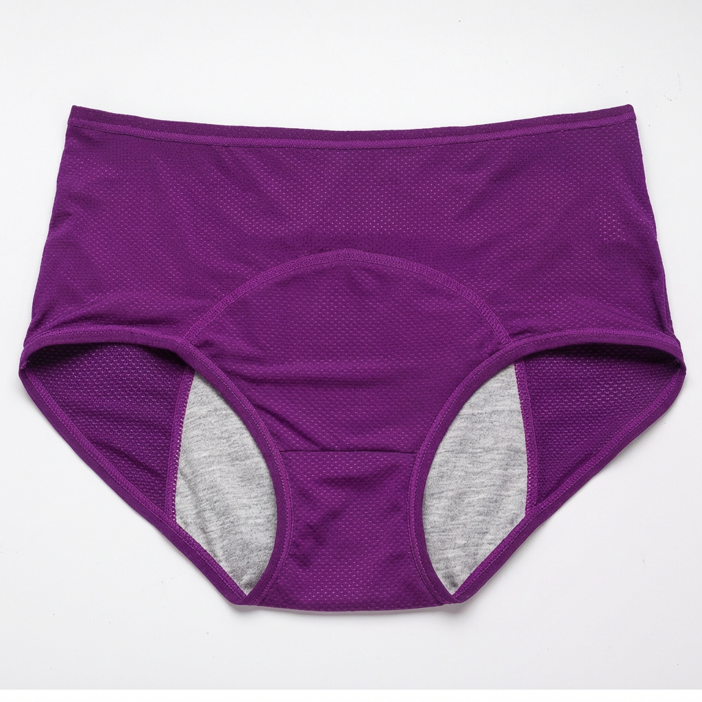 Detailopname van ademend dames ondergoed met vochtregulatie, gemaakt van katoen en spandex.