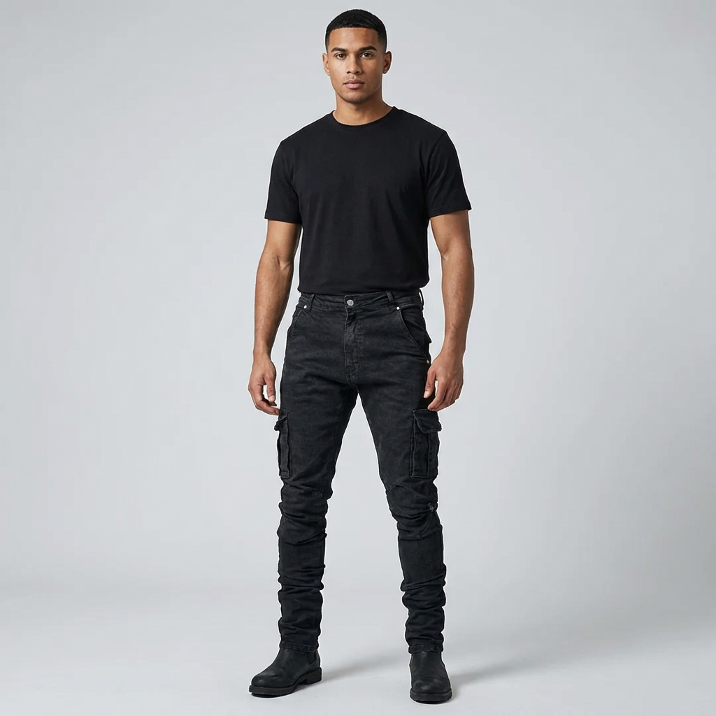 Comfortabele heren stretch jeans met moderne pasvorm, ideaal voor dagelijks gebruik en casual mode.