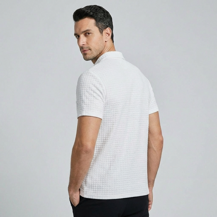 Comfortabel slim-fit heren polo shirt met korte mouwen, veelzijdig voor zomer en lente.