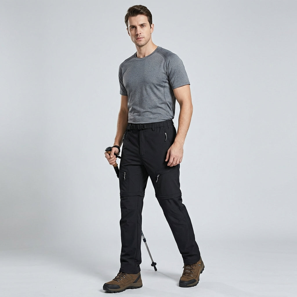 Comfortabele heren afritsbroek voor outdoor avonturen, veelzijdig als lange broek & shorts.