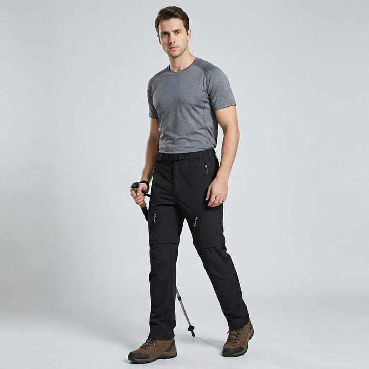 Comfortabele heren afritsbroek voor outdoor avonturen, veelzijdig als lange broek & shorts.