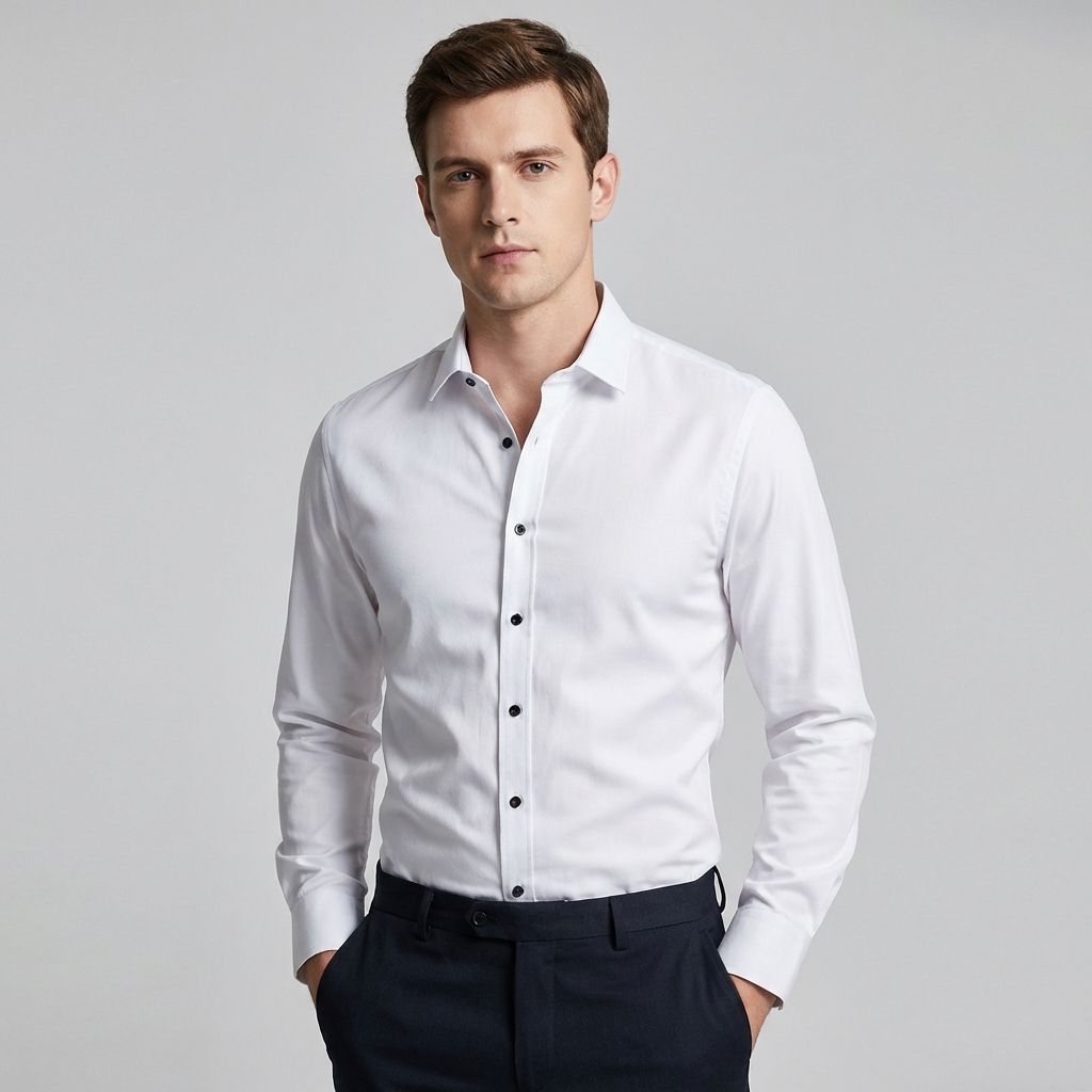 Elegant slim fit herenoverhemd, strijkvrij. Geschikt voor zakelijke en casual looks, hoogwaardige herenkleding.