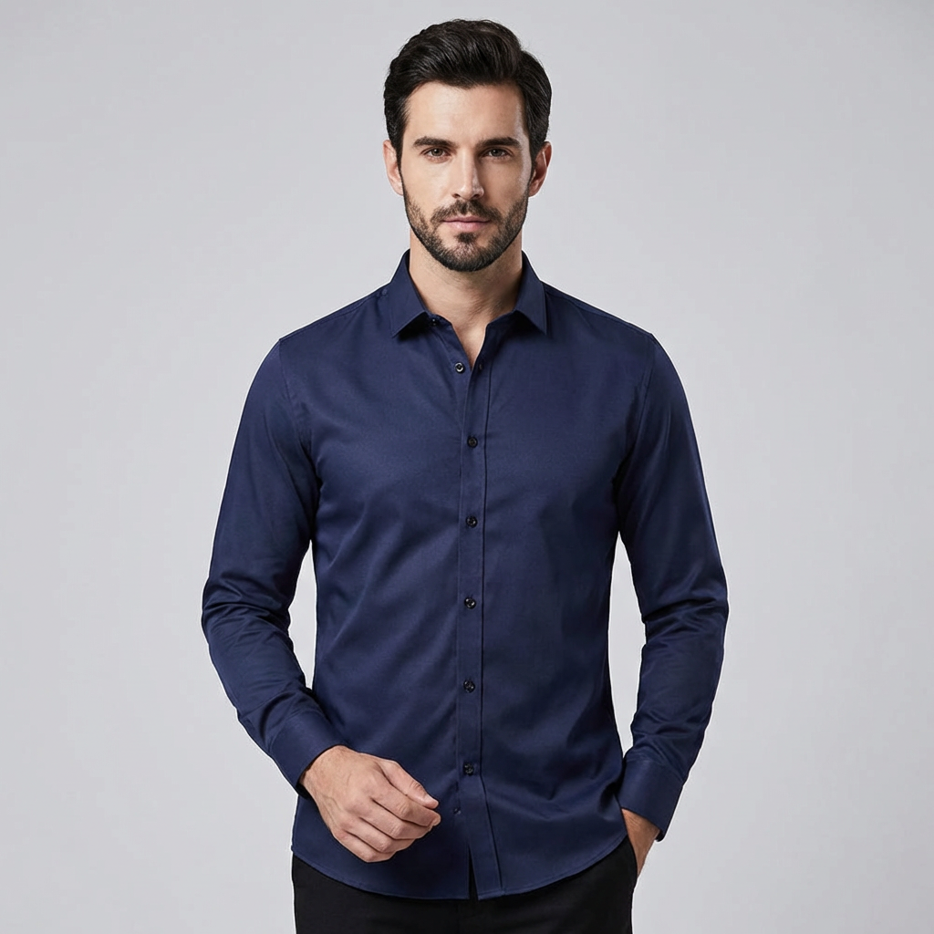 Strijkvrij slim fit herenoverhemd, ideaal voor zakelijk of formeel. Comfortabel stretchmateriaal, altijd kreukvrij.