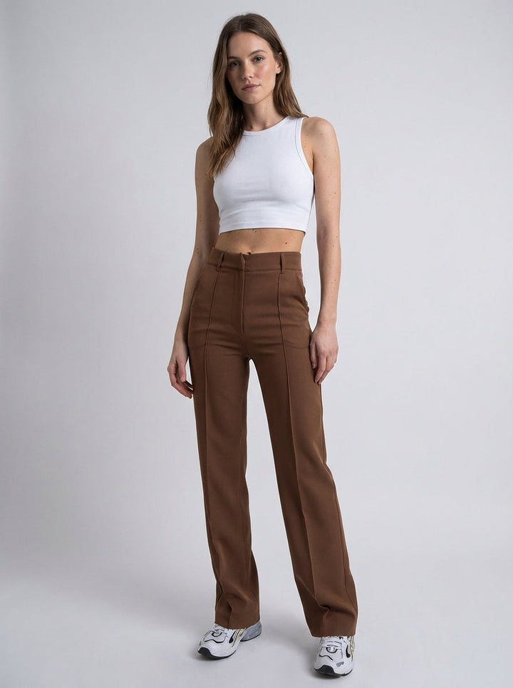 Perfecte pasvorm: Hoymans dames pantalon met slim-fit heupen en comfortabele wijde pijpen, elegant.