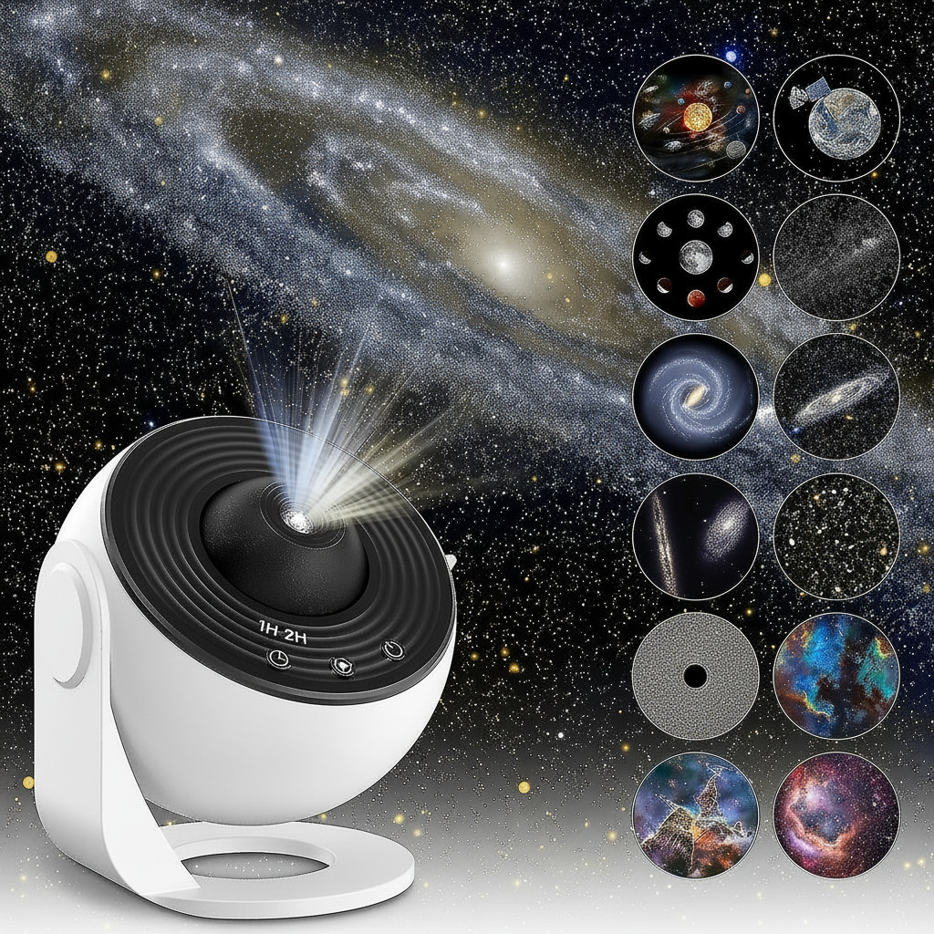 Betoverende sterrenhemel projectielamp met realistische kosmische weergave, perfect voor slaapkamer ontspanning.
