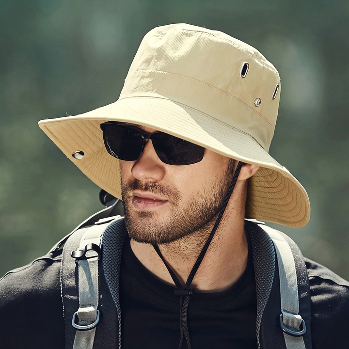 Robuuste zonnehoed unisex met UV-bescherming, geschikt voor avontuurlijke outdoor tochten. Ademend en comfortabel.