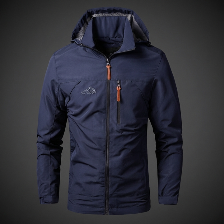 Stijlvol heren windjack, waterdicht en lichtgewicht. Een comfortabele overgangsjas voor casual en sportieve momenten.