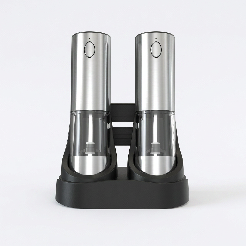 Moderne elektrische molenset voor zout en peper, moeiteloos specerijen malen met één hand. Keuken must-have.
