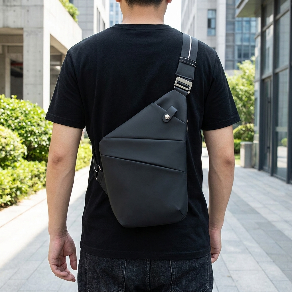 Unisex compacte anti-diefstal crossbodytas; veilig voor dagelijks gebruik en reizen. Perfect voor organisatie.