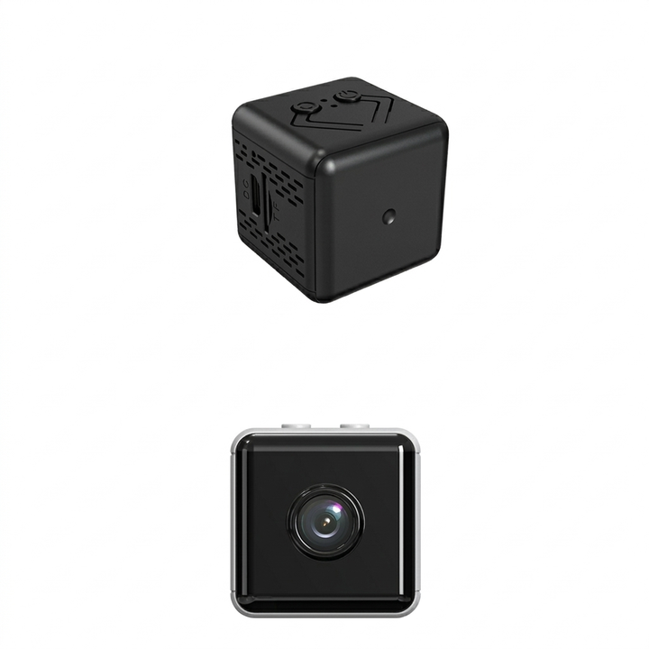 Compacte draadloze WiFi camera voor eenvoudige 1080p thuisbeveiliging, makkelijk te bedienen via app.