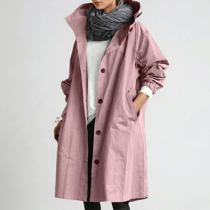 Stijlvolle waterdichte damesjas, perfecte regenjas voor lente en herfst, comfortabel en modieus voor elk weertype.