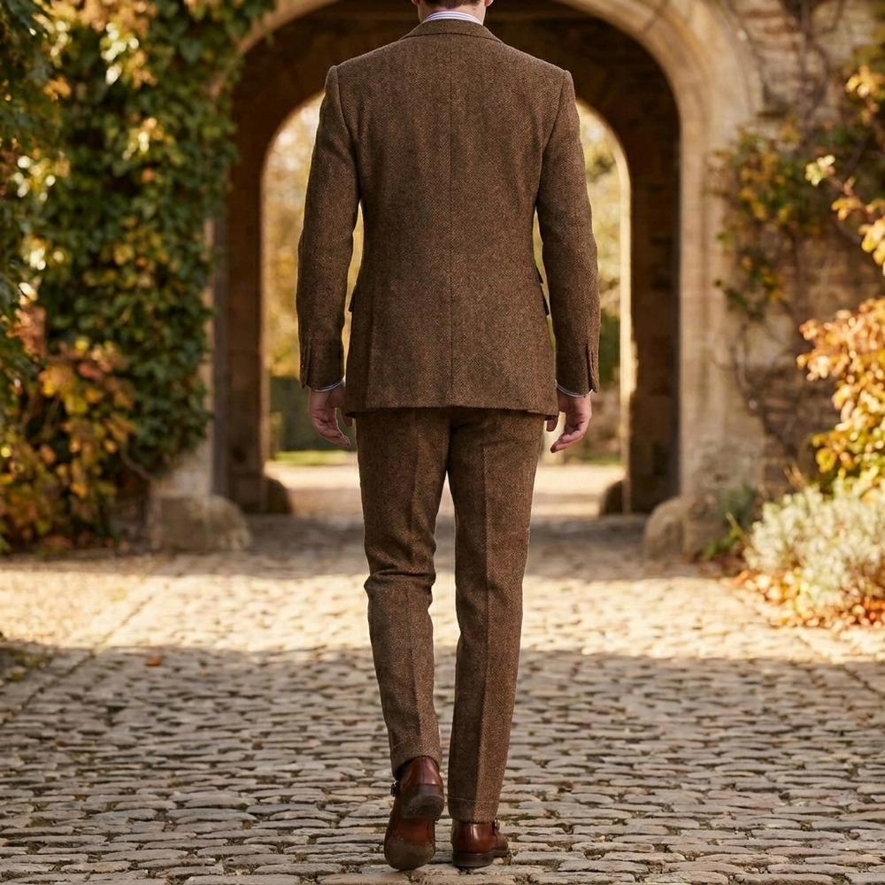 Stijlvolle slimfit heren businessset van nylon: driedelig pak met blazer, vest en pantalon. Zakelijk en comfortabel.