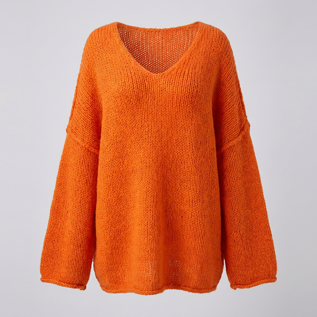 Comfortabele polyester damestrui met V-hals, zacht gebreid voor een tijdloze, veelzijdige en elegante look.