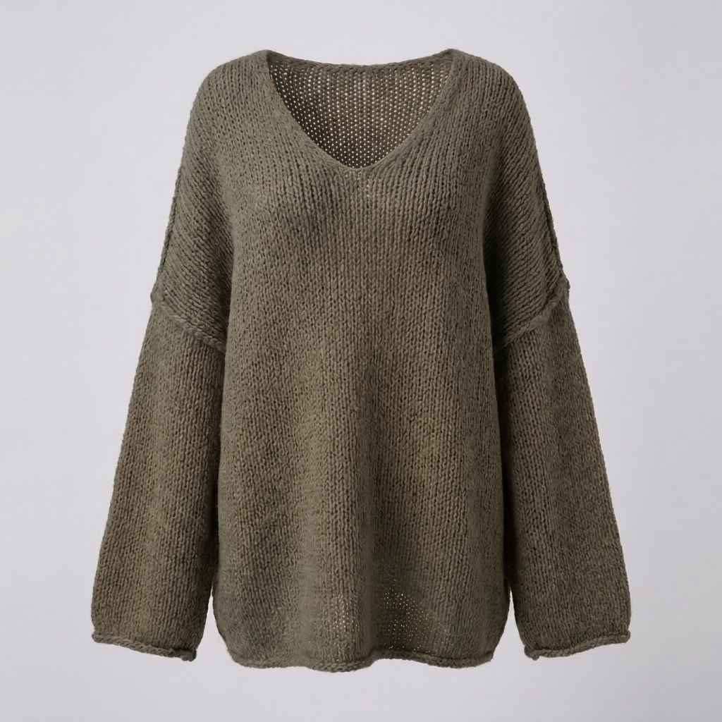 Tijdloze dames V-hals trui; comfortabel gebreid, veelzijdig voor casual én chique gelegenheden.